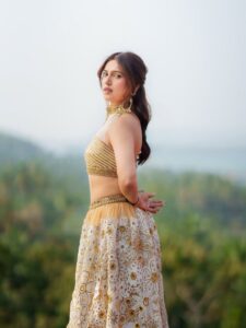 Bhumi Pednekkar pairs crochet-like florals with a metallic&hellip;