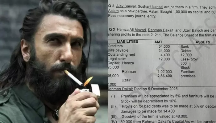 Dhurandhar’s Hamza Ali Mazari And Rehman Dakait Feature In Accounts Exam Paper, Fans React