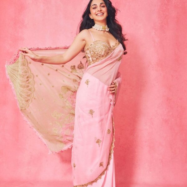 Kiara Advani’s House of Masaba sari centres patchwork,…