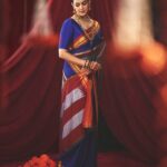 Genelia Deshmukh’s cobalt blue sari has been created with a GI-tagged craft