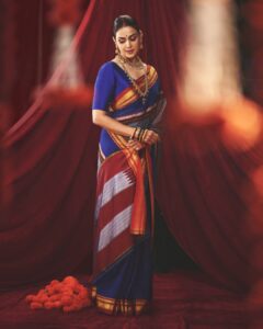 Genelia Deshmukh’s cobalt blue sari has been created&hellip;