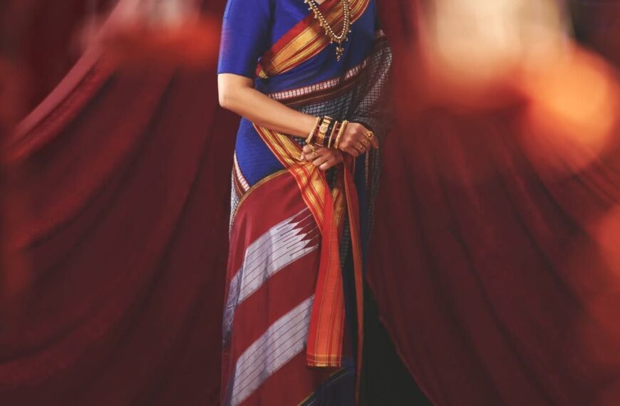 Genelia Deshmukh’s cobalt blue sari has been created with a GI-tagged craft