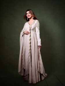 Sreeleela’s ivory anarkali comes with zardozi embroidery and&hellip;