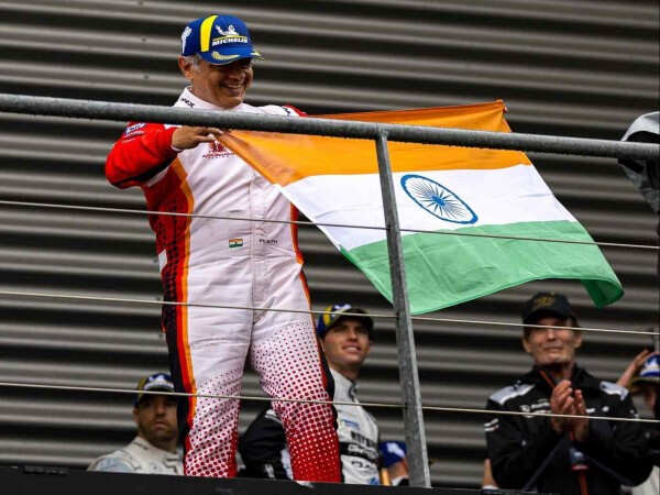 Pics: Superstar Ajith Kumar Waves Indian Flag After Podium Finish at Belgium Race