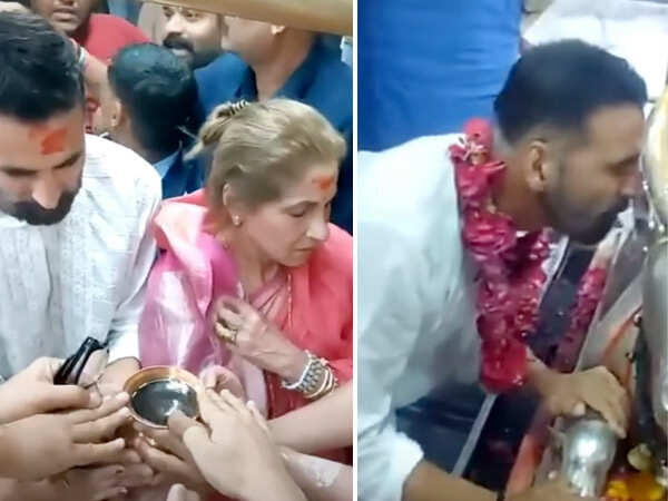 Akshay Kumar and Dimple Kapadia Seek Blessings at Mahakaleshwar Temple Ahead of Bhooth Bangla Release
