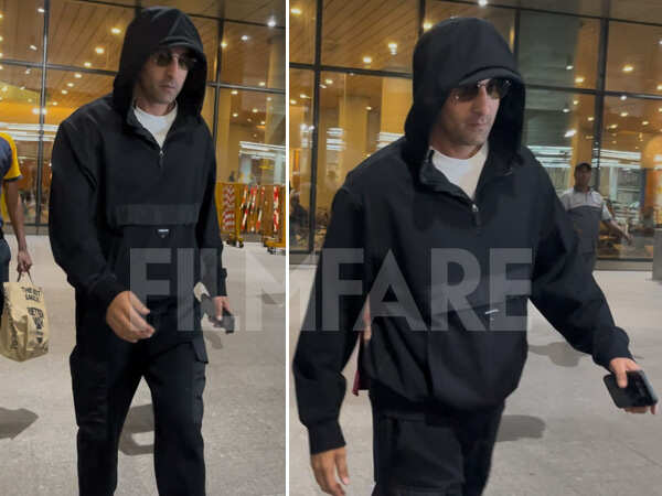 Photos: Ranbir Kapoor Greets The Paparazzi With Jai Shree Ram As He Returns From Los Angeles