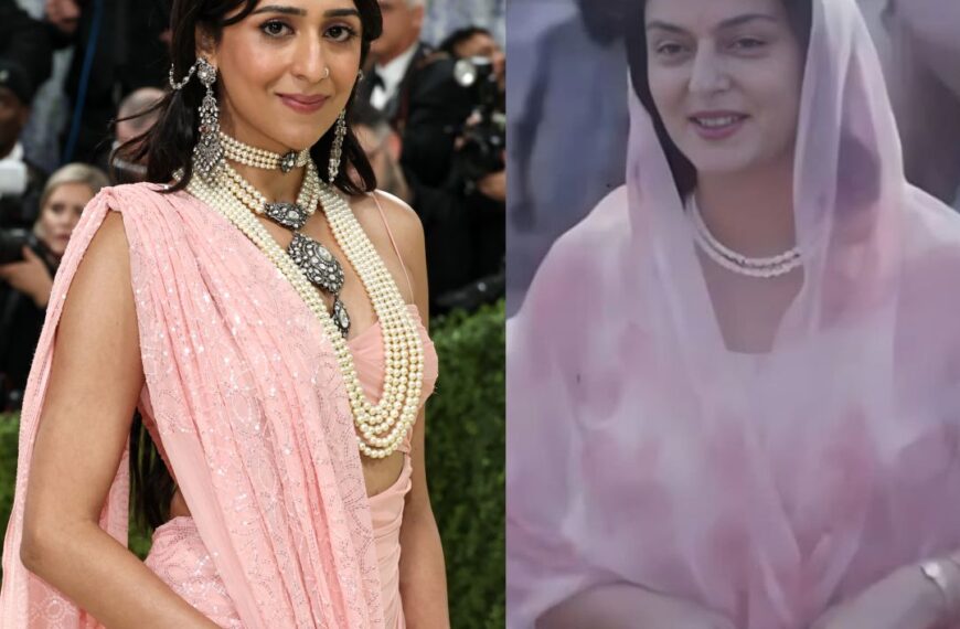 Princess Gauravi Kumari’s Met Gala look was a tribute to Maharani Gayatri Devi’s chiffon sari legacy