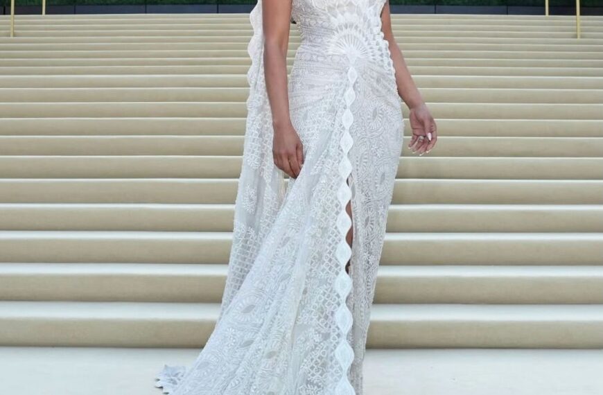 Priyanka Chopra’s Amit Aggarwal look was made using a 20-year-old chikankari sari
