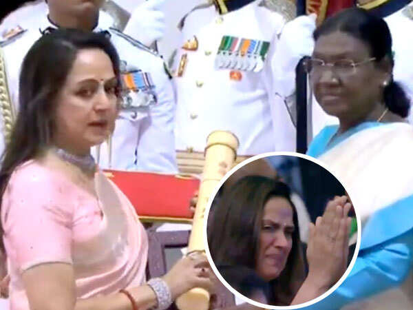 Hema Malini Receives Dharmendraâs Padma Vibhushan As Daughter Ahana Deol Breaks Down