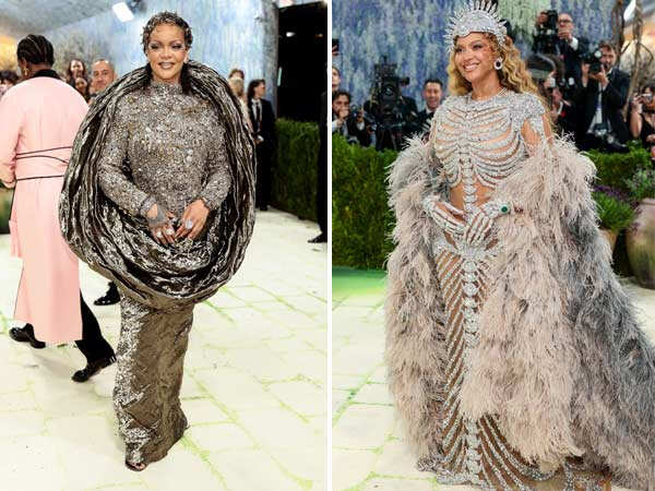 BeyoncÃ© Returns to Met Gala After a Decade Rihanna Adds Drama in Sculptural Couture