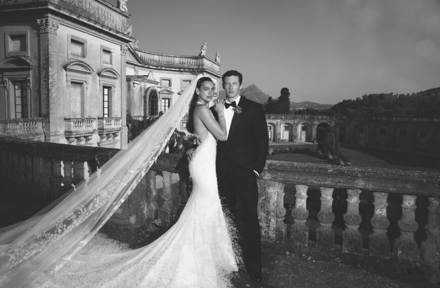 Dua Lipa’s wedding dress was a feathered Chanel haute couture gown by Matthieu Blazy