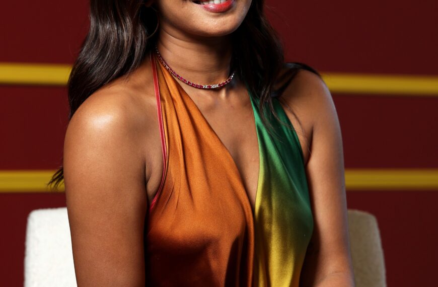 Priyanka Chopra Jonas wore a feminine halterneck dress to a panel discussion in the French Riviera