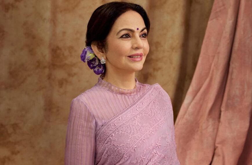 Nita Ambani’s hand-embroidered chikankari sari took more than a year to make