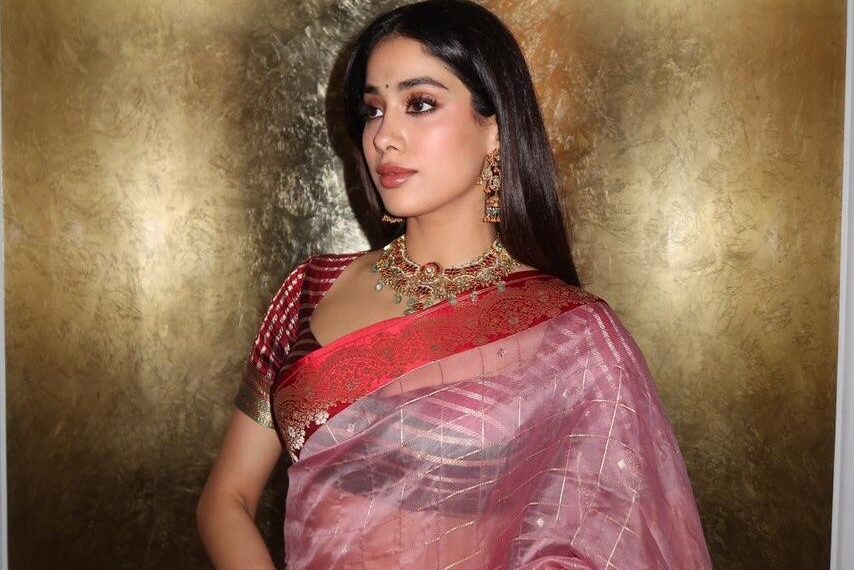 Janhvi Kapoor’s pink Banarasi silk organza sari was woven with a special technique