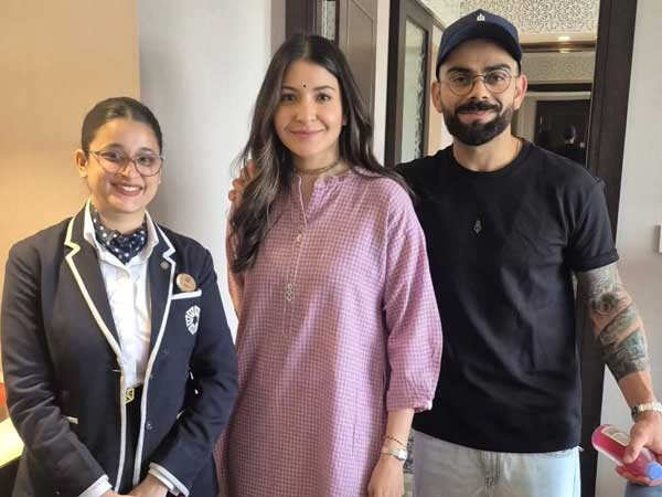 Anushka Sharma And Virat Kohli Pose For A Happy Selfie With Fans In Ahmedabad
