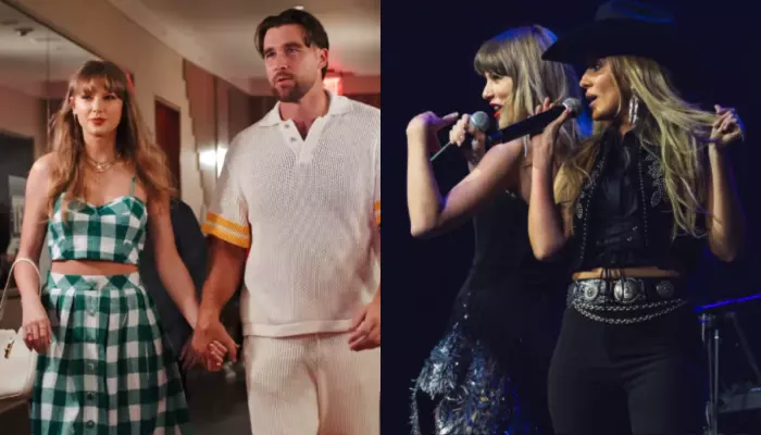 Taylor Swift Suprises Fans With A ‘Love Story’ Duet At Fiance, Travis’ TEU Concert Ahead Of Wedding