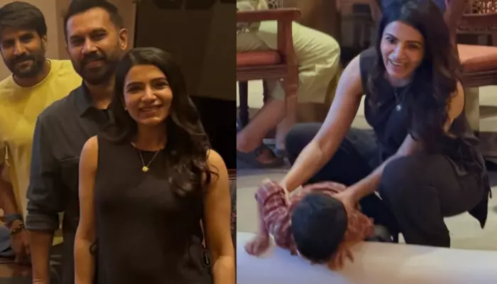 Pregnant Samantha Ruth Prabhu Glows As She Tries To Hide Baby Bump, While Husband Plays With Twins