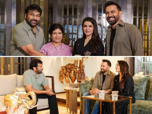 Chiranjeevi Meets Samantha Ruth Prabhu Raj Nidimoru and Praises Maa Inti Bangaram