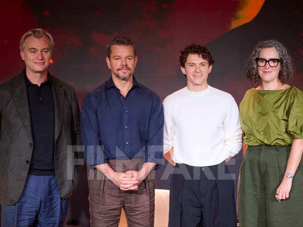 Pics: After A Tea Break Christopher Nolan Matt Damon and Tom Holland Head To The Odyssey Premiere