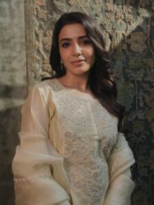 Samantha Ruth Prabhu’s cream-coloured anarkali features silver zari,&hellip;