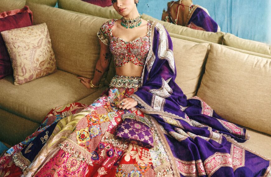 Khushi Kapoor’s custom Anamika Khanna patchwork lehenga taps into India’s rich patchwork traditions