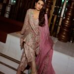 Karisma Kapoor’s silk kurta is embroidered with colourful resham threads and intricate zardozi