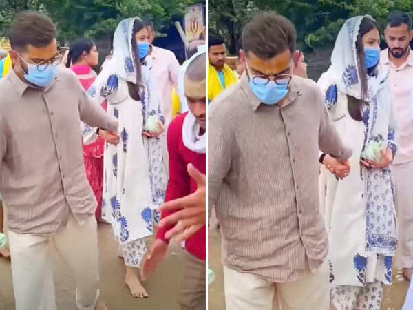 Photos: Anushka Sharma and Virat Kohli Visit Premanand Maharajs Ashram in Vrindavan Once Again
