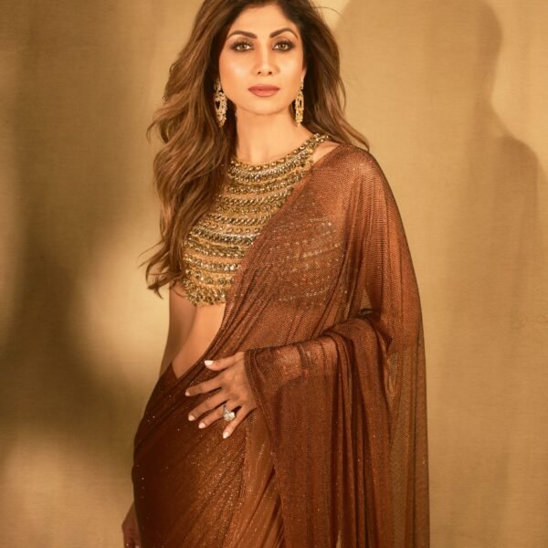 Shilpa Shetty Kundra’s sheer mocha sari is great,&hellip;