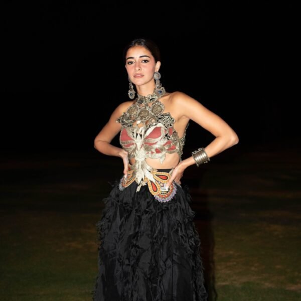 Ananya Panday’s Anamika Khanna corset features antique metal…