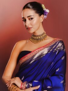 Ananya Panday wore Manish Malhotra’s royal blue Paithani&hellip;