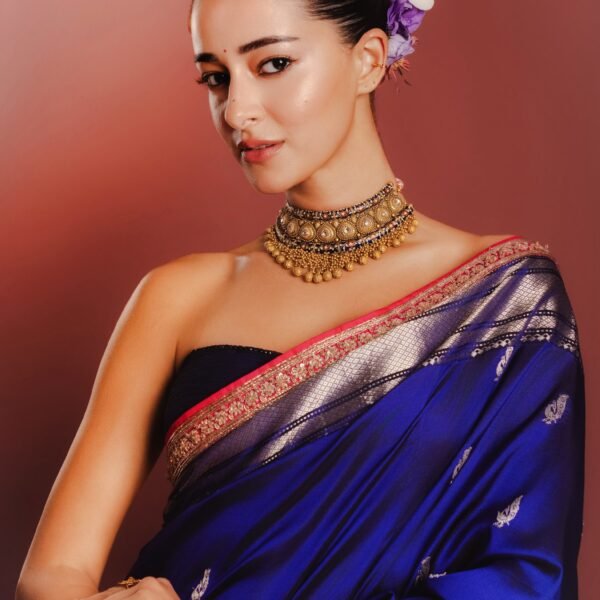 Ananya Panday wore Manish Malhotra’s royal blue Paithani…