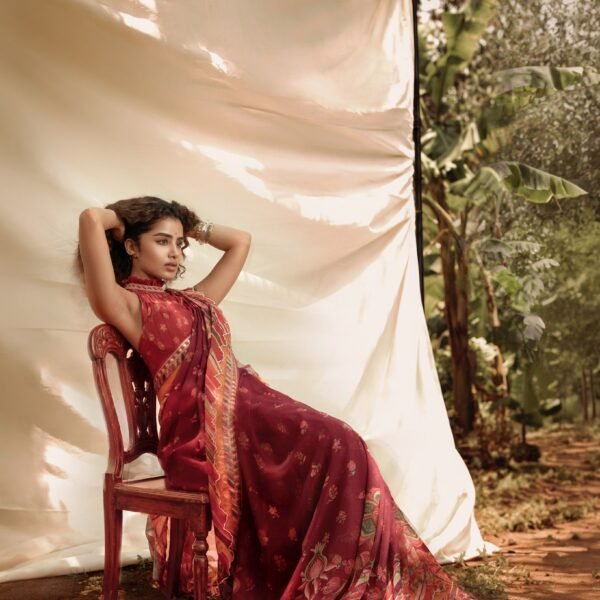 Anupama Parameswaran carries Torani’s chintz print from neckline&hellip;
