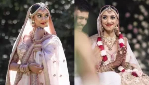 Bride Stuns In A Peach Milk Sabyasachi Lehenga&hellip;