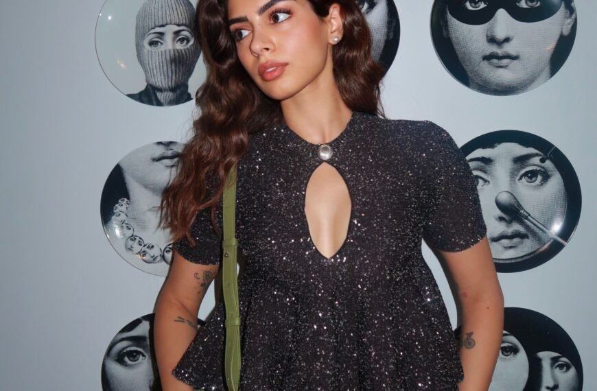 Khushi Kapoor channels ’90s nostalgia in a sparkly peplum sweater and denim look by Dior