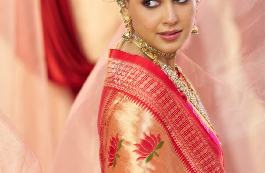Genelia Deshmukh wore a custom Paithani sari that revived a centuries-old lotus motif on the pallu