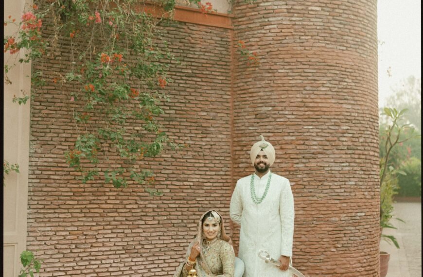 30 artisans spent over 200 hours embroidering this bride’s antique gold wedding lehenga
