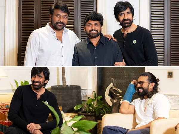 Photos: Ram Charan and Chiranjeevi Congratulate Ravi Teja and Irumudi Team